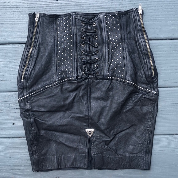 SOLD 100% genuine leather skirt - Picture 2 of 5